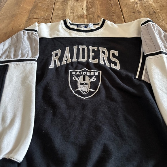 Vintage STARTER Los Angeles Raiders Crewneck Sweatshirt NFL Football - Picture 4 of 10